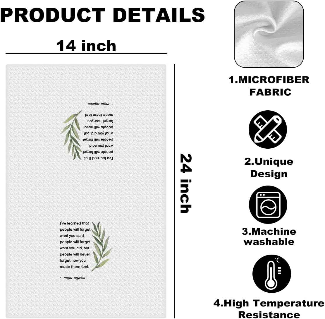 NISTOMISU Hostess Gifts Kitchen Towels 14x24 Inch - Hostess Gifts for Women | Inspirational Quote Waffle Weave Absorbent Hand Cloth Tea Towels, Reusable Dishcloth Towel for Kitchen Bathroom Decor (White)