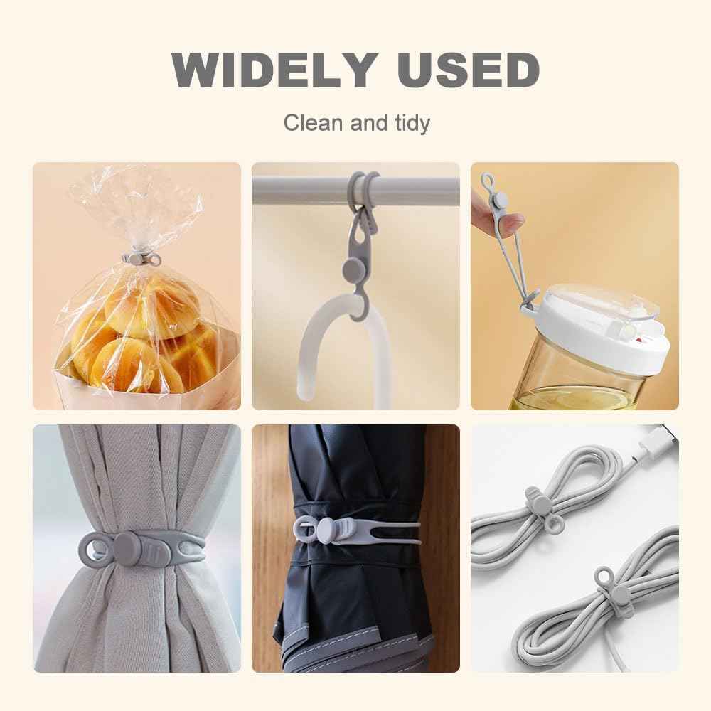 Data Cable Organizer, 2025 New Silicone Cable Tie, Multipurpose Cable Holder for Office and Home, Adjustable Wire Bundling Strap for Electronics, Flexible Cord Organizer for Students and Home (30)