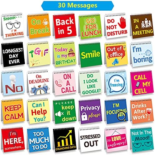 Fancy Land Funny Desk Signs 30 Flip-Over Messages Office Desk