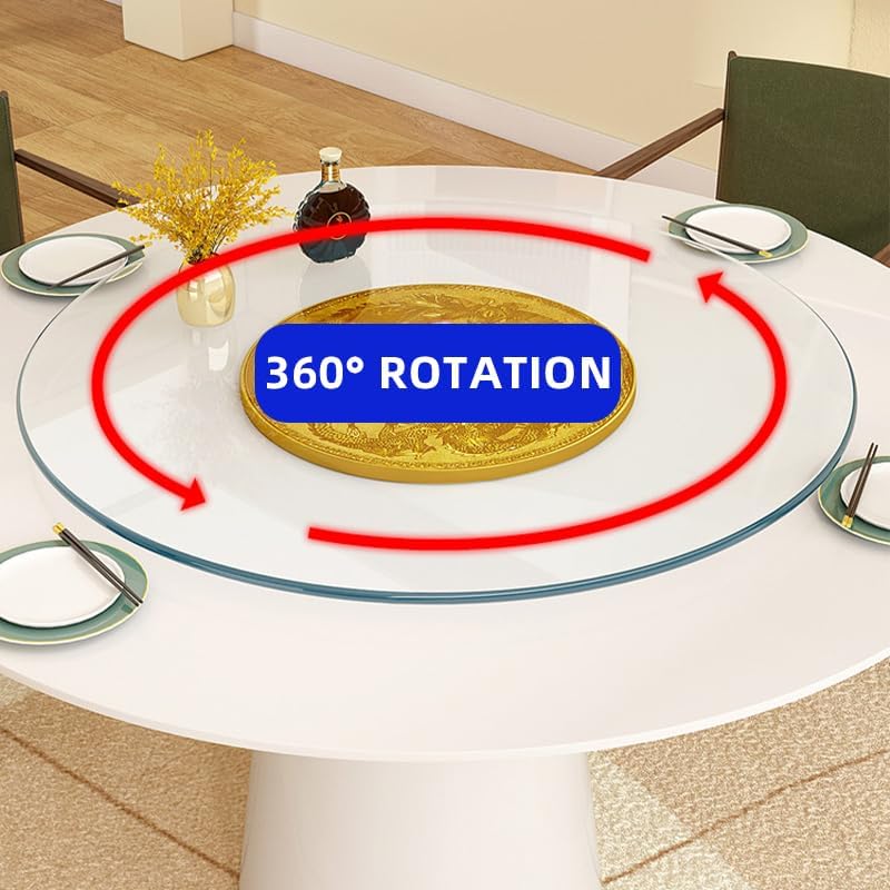 31" Glass Lazy Susan Turntable for Dining Table - Large Round Clear