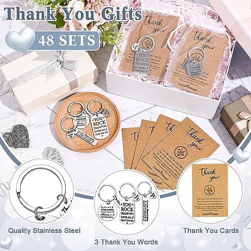 Yinkin 144 Set Employee Appreciation Gifts Bulk Thank You Keychains