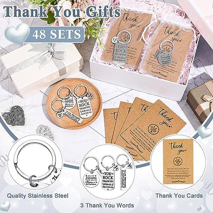 Yinkin 144 Set Employee Appreciation Gifts Bulk Thank You Keychains