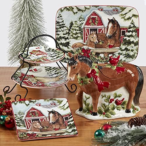 Certified International Homestead Christmas Rectangular Platter 14in x