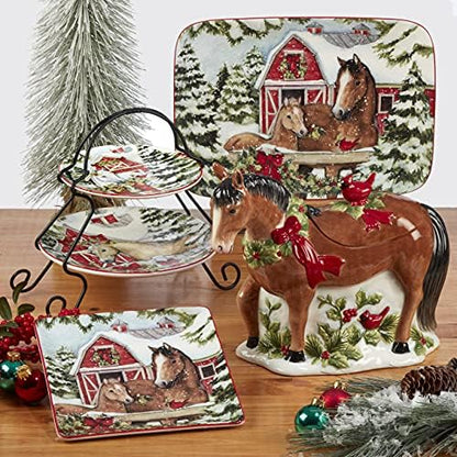 Certified International Homestead Christmas Rectangular Platter 14in x