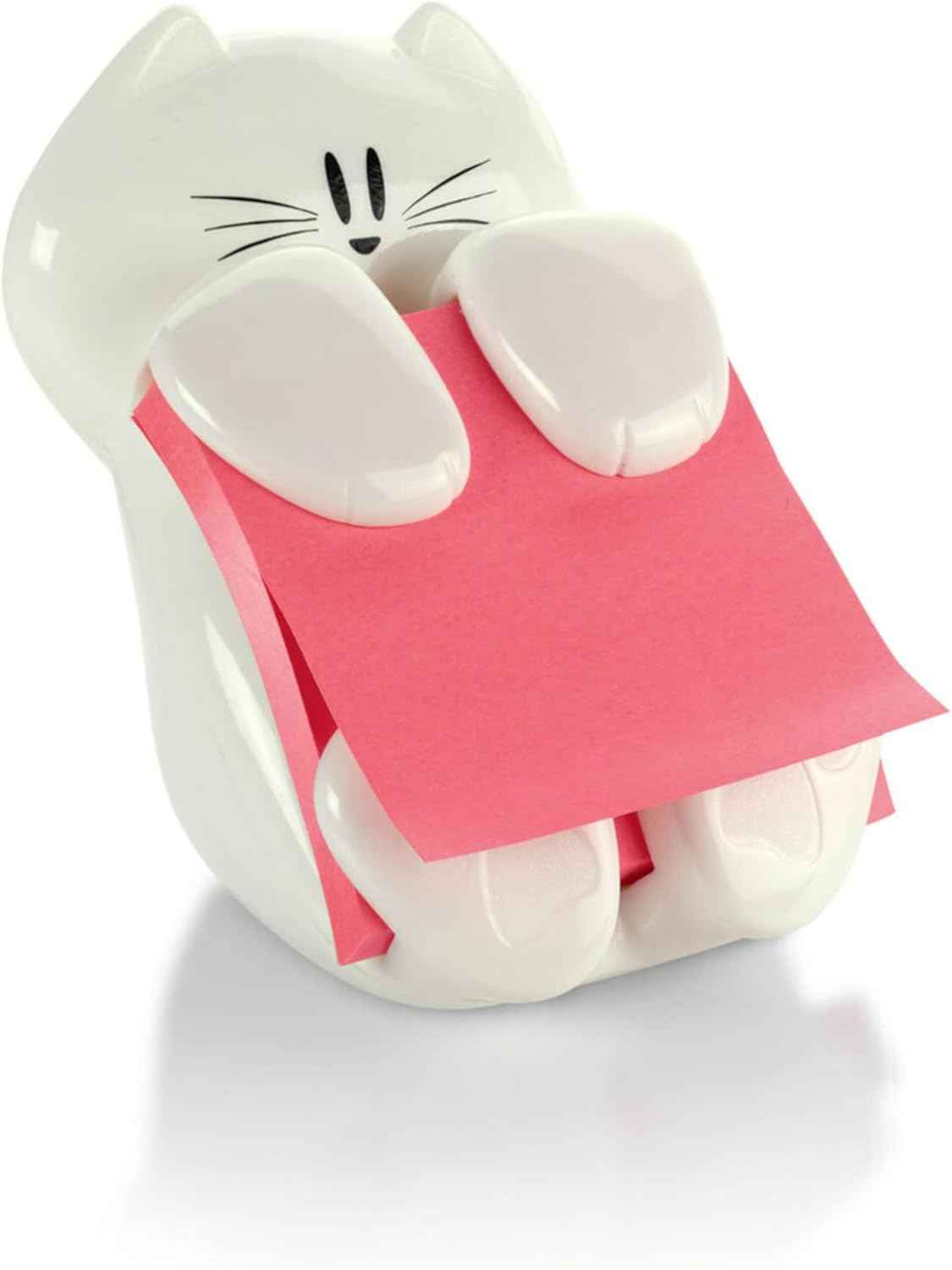 Post-it Note Dispenser, White Cat Design, 1 Dispenser, 1 Pad, 45 Sheets