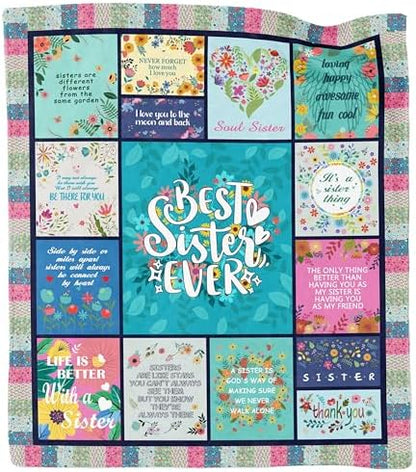 Sister Gifts Blanket for Birthday, Valentines Day, Mother's Day