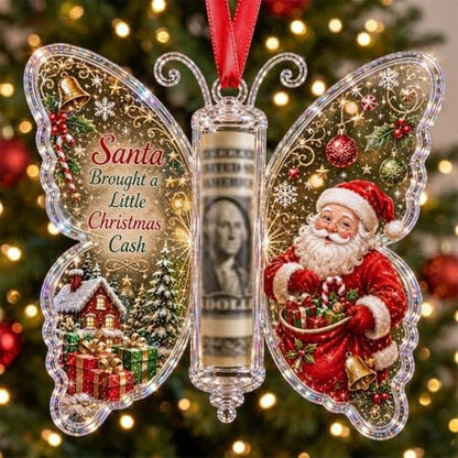 Christmas Cash Gift Butterfly Ornament,Acrylic Holiday Money