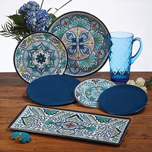 Talavera 3-Piece Melamine Hostess Serveware Set – Chip & Dip Server