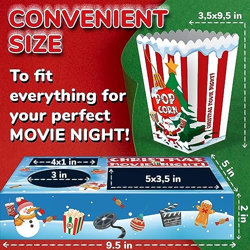 Movie Night Christmas Party Supplies (36ps) - Christmas Movie Snack