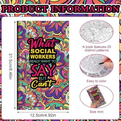 Tenceur 12 Pcs Social Worker Coloring Books Appreciation Gifts for
