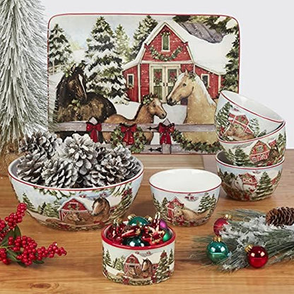 Certified International Homestead Christmas Rectangular Platter 14in x