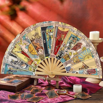 Weysat Tarot Clack Fan Large Halloween Fortune Teller Folding Fan