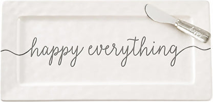 Mud Pie Happy Hostess Serving Platter, White | White, Hostess Gifts for Women