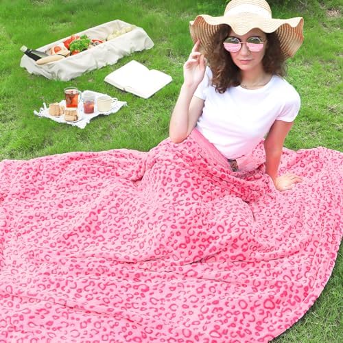 Pink Throw Blanket for Teen Girls Women, Christmas Birthday Gifts for