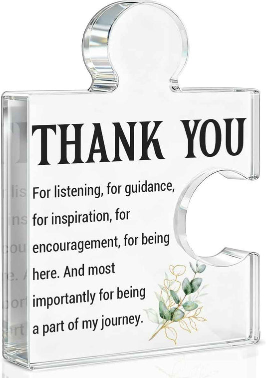 Thank You Gifts for Women Men, Appreciation Gifts for Employee Colleagues Coworker Manager Leader Retirement Farewell Going Away, Thank You Acrylic Plaque Office Desk Decor