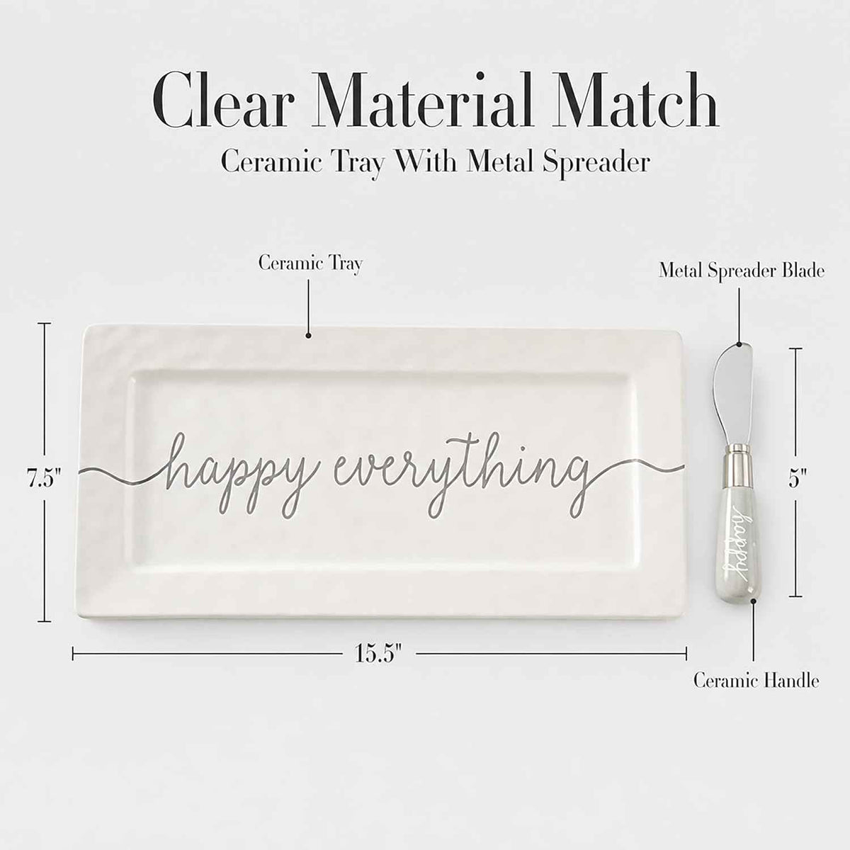 Mud Pie Happy Hostess Serving Platter, White | White, Hostess Gifts for Women