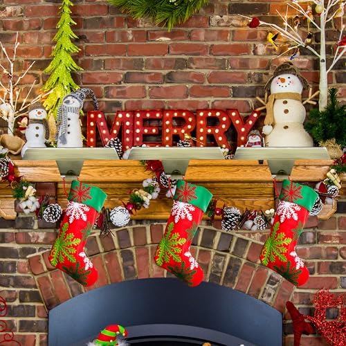 OCTERIC 6 Pcs Bronze Christmas Metal Stocking Holders for Mantle