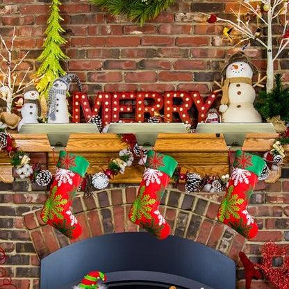 OCTERIC 6 Pcs Bronze Christmas Metal Stocking Holders for Mantle
