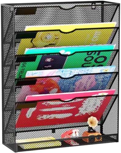 Hanging Wall File Organizer 6 Tier Wall Mounted Mail Paper Folder