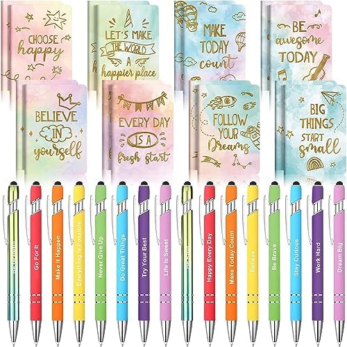 Funrous 32 Pcs Mini Notebooks with Pens Adults Party Favors,Watercolor