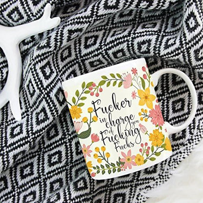 Andaz Press 11oz. Floral Flowers with Funny Rude Quote Coffee Mug