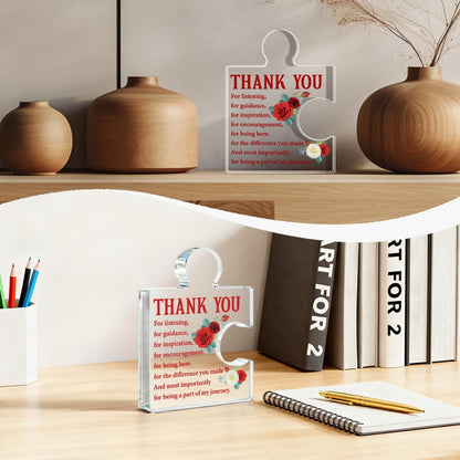 Thank You Gifts for Women, Appreciation Gifts for Coworkers Work Bestie Boss Lady Teacher Nurse, Thank You Gift Floral Acrylic Plaque Sign Home Office Decor