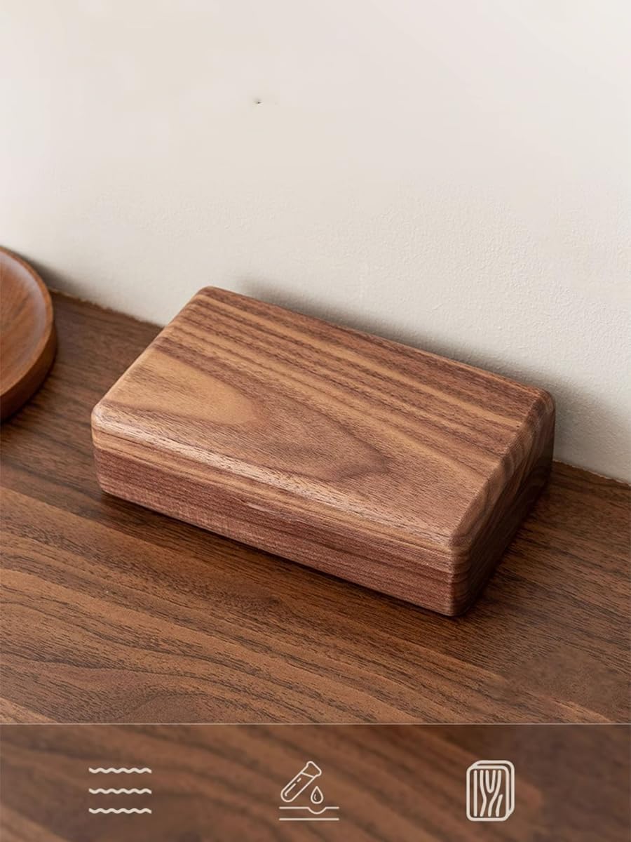 Vintage Walnut Travel Jewelry Box, Small