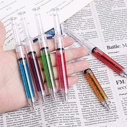24Pcs Syringe Pens, 12 Colors Macaron Retractable Fun Nurse Pens Bulk