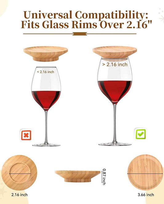 6 Pcs 4" Wine Glass Charcuterie Topper, Wood Appetizer Plates | Individual Wood Snack Plates For Wine Nights, Outdoor Picnics, Housewarmings, Restaurants, Bars, And Girls’ Wine Night