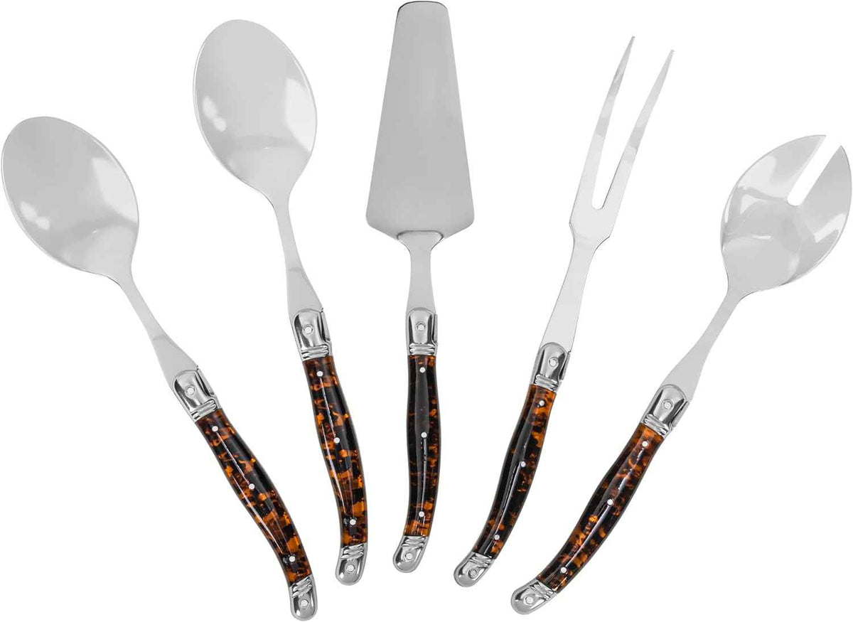 French Home 5-Piece Laguiole Tortoise Shell Hostess Set