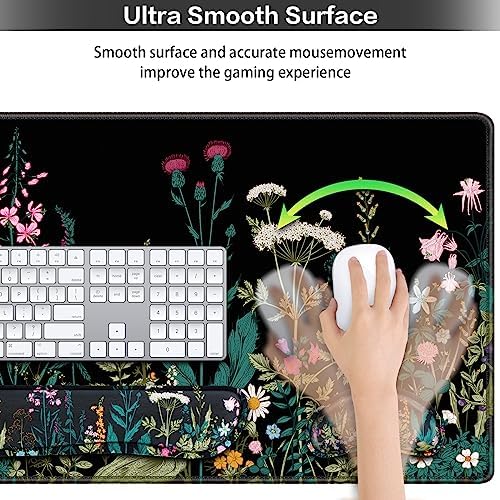 Desk Mat, Large Gaming Mouse Pad with Wrist Rest, 4in1 XXL Mousepad