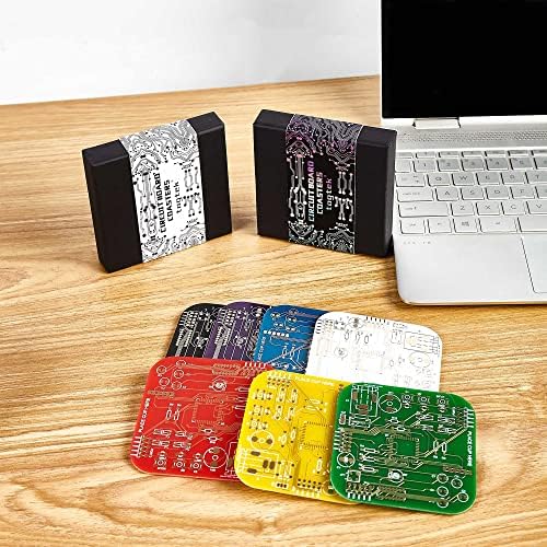 PCB-Design Red Circuit Board Coasters for Coffee Table, Bar, Office