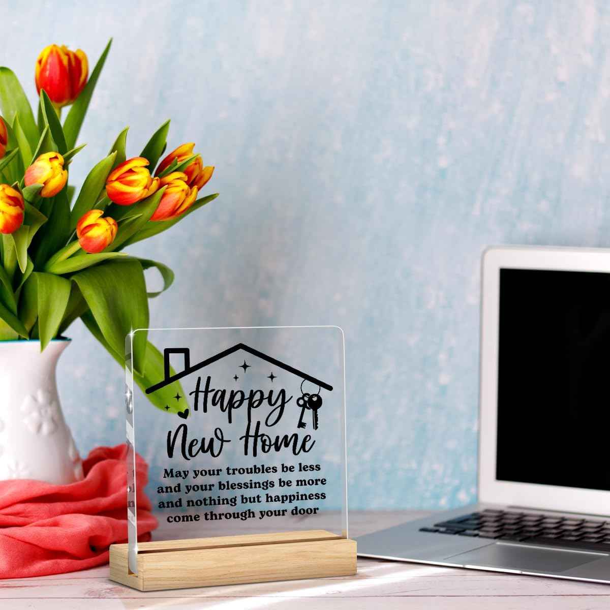 Home Sweet Home Sign New House Decor Housewarming Gifts New House Gift Ideas Acrylic Sign for Office Bedroom Living Room Shelf Desk Housewarming Party