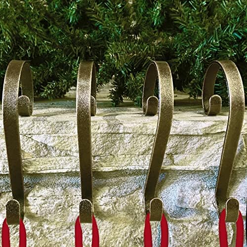 Haute Decor Stocking Scrolls Stocking Hanger - 4 Pack Weathered