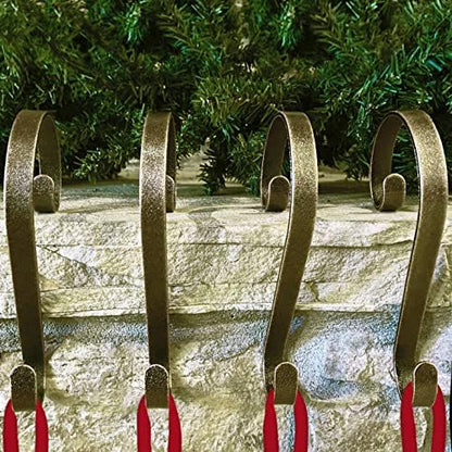 Haute Decor Stocking Scrolls Stocking Hanger - 4 Pack Weathered