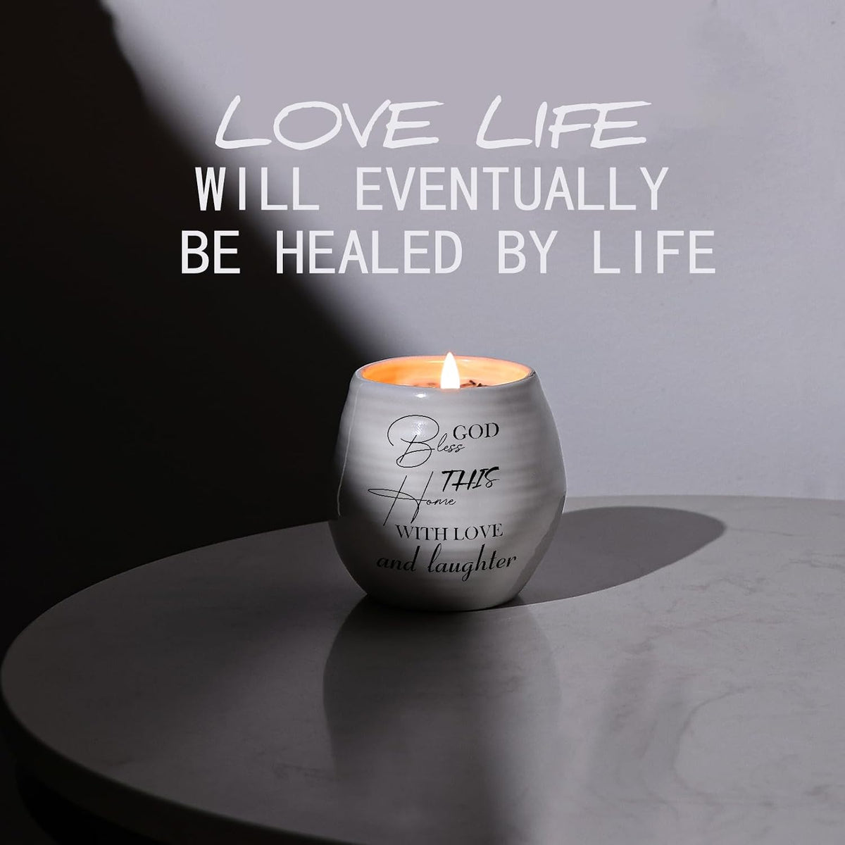 House Warming Gift, New Home Essential Lavender Candle 10oz | Housewarming Gifts, New Apartment New Home Gift Ideas for Women Men Homeowner Friend Neighbor, White Handmade Ceramic Candle