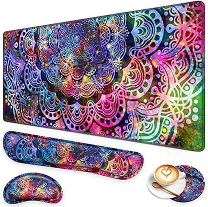 Canjoy Desk Mat with Wrist Rest, Keyboard and Mouse Pad Wrist Support