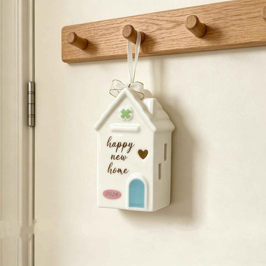 Home Sweet Home Keepsake – Housewarming Gift for Couples, Ceramic House Decor, First House Gift Idea, New Home Ornament