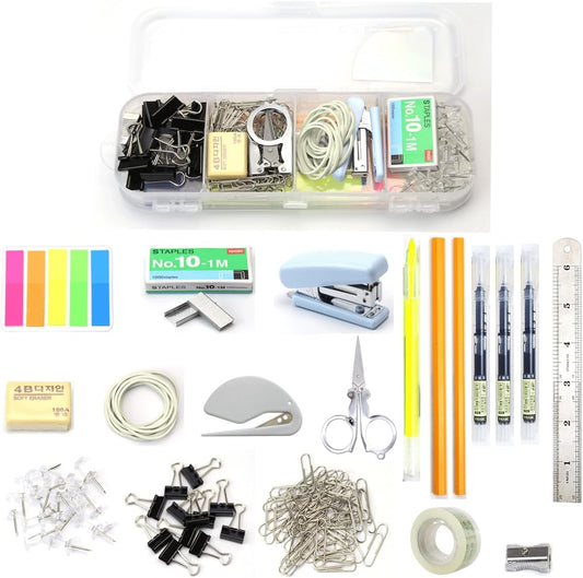 SMAROICE 136 Pcs Portable Office Supplies Kit with Desk organizer