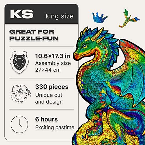 UNIDRAGON Wooden Puzzle - Dragon Protector Jigsaw Puzzle - 330 pcs