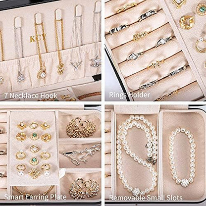 KCY Travel Jewelry Organizer Box for Women Girls, Small Travel Jewelry