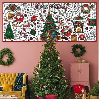 OHOME Xmas Giant Coloring Poster/Tablecloth-Christmas Crafts for