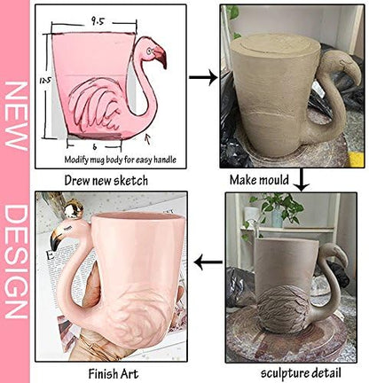 Cute Pink Flamingo Gifts for Women Coffee Mug Unique Ceramic Animal