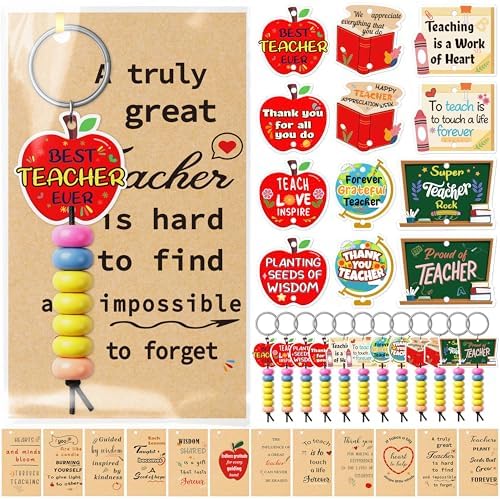 25 Sets Teacher Appreciation Week Gifts Bulk – Acrylic Apple Keychain