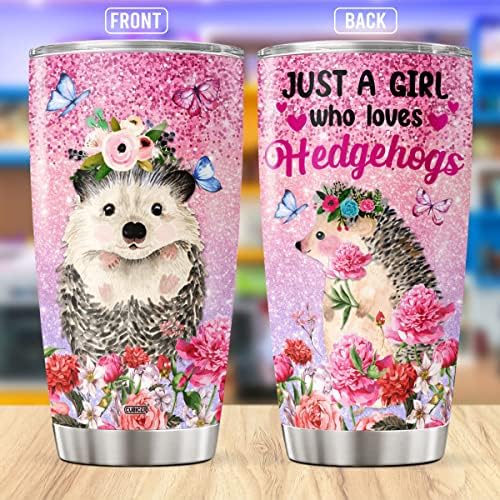 CUBICER Hedgehog Stainless Steel Tumblers Coffee Tumbler Gifts For