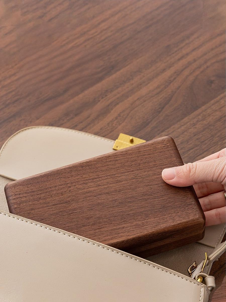Vintage Walnut Travel Jewelry Box, Small