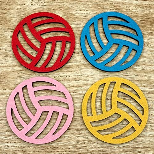 Passion for Sports Collection, 4" Fellt Coaster Set (Volleyball)