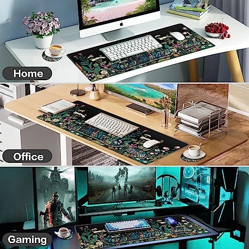 Desk Mat, Large Gaming Mouse Pad with Wrist Rest, 4in1 XXL Mousepad