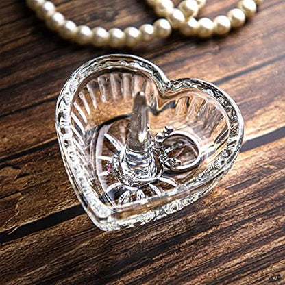 H&D HYALINE & DORA Crystal Ring Holder Dish and 4”Clear Crystal Ring