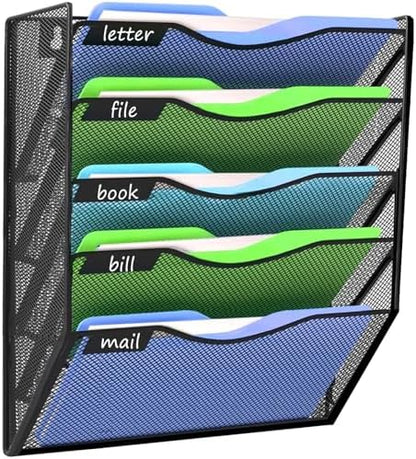 Kuntine.B Wall File Organizer Office Hanging Magazine Holder Wall File